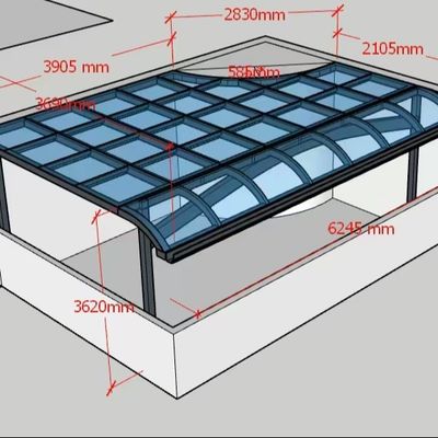 폴리카보네이트 잎 지붕으로 맞춤형 알루미늄 지원 천장