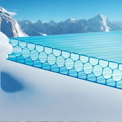 좋은 가격 10mm Twinwall UV 차단 온실 투명 폴리카보네이트 꿀집 잎 온라인으로