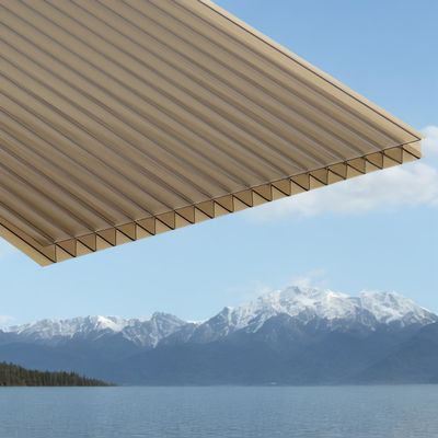 좋은 가격 6mm 4 * 8 피트 폴리카보네이트 홀 엽 다벽 구조 최적의 열 단열 및 빛 전송을 위해 온라인으로