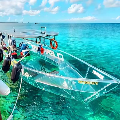좋은 가격 높은 빛 전송 맑은 폴리카보네이트 보트 및 크리스탈 벤치 독특한 투어 경험을 위해 온라인으로